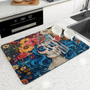 Axyaa Skull Desk Drying Mat: Heat Resistant Non-slip Kitchen Counter Pad