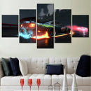 Night Drift Race in Japan Wall Art Set by Axyaa - 5-Piece Canvas Print for Home Decor