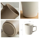 Axyaa Striped Ceramic Coffee Cup Vintage Style Mug with Handle, High Capacity