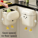 Axyaa Cream Wall-mounted Kitchen Trash Can with Lid for Food Waste