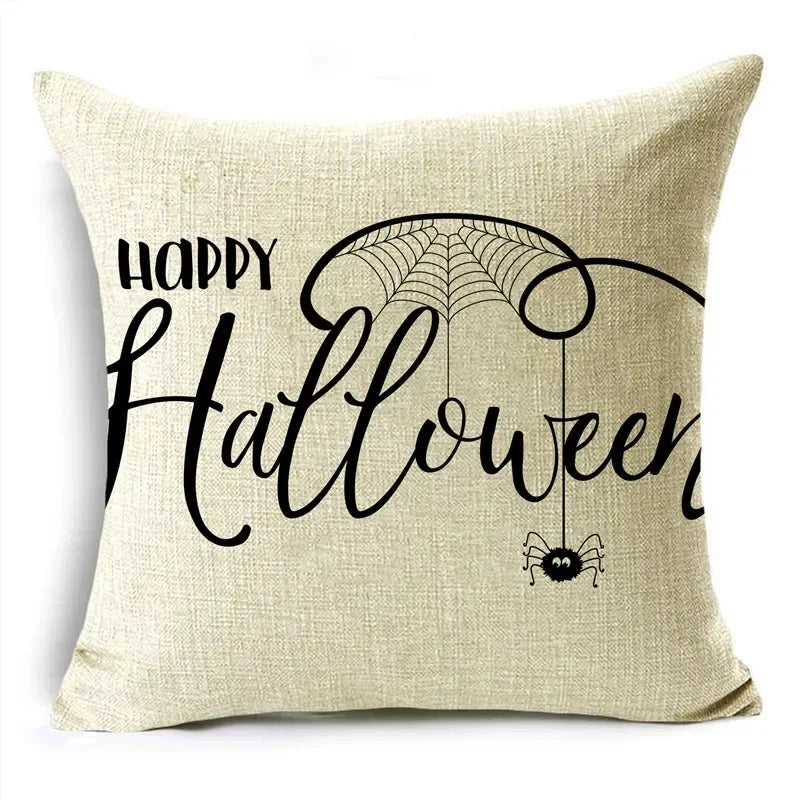 Black White Happy Halloween Trick Or Treat Pillowcase for Axyaa Décor