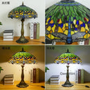 Axyaa Dragonfly Tiffany Table Lamp Glass Art Decor LED Luminaria