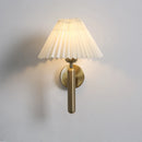Axyaa Nordic White Pleated Umbrella LED Wall Lamp