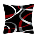 Axyaa Red Geometric Pillowcase Abstract Pachwork Cushion Cover Square Home Decor