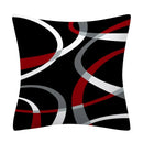 Axyaa Red Geometric Pillowcase Abstract Pachwork Cushion Cover Square Home Decor