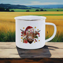 Axyaa Festive Red Car Enamel Mug Christmas Drinkware for Cozy Holidays