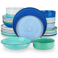 Axyaa Handpainted Spiral Ceramic Dinnerware Set - 12/18/24PCS
