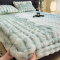 Axyaa Thickened Rabbit Plush Mattress Cover - Winter Warm Single Piece Protector