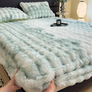 Axyaa Thickened Rabbit Plush Mattress Cover - Winter Warm Single Piece Protector