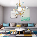 Axyaa LED Glass Ball Chandelier Earth Pendant Lamp - Artistic Circular Hanging Lights