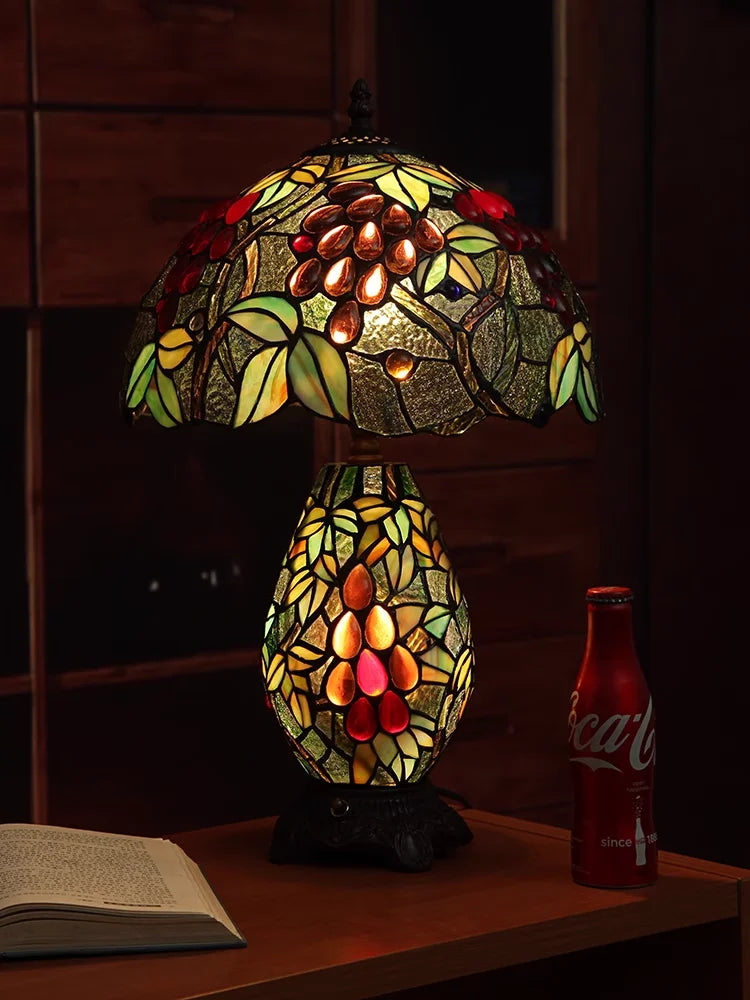 Axyaa Dragonfly Tiffany Stained Glass Table Lamp