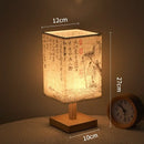 Axyaa LED Square Bedroom Table Lamps - Simple Chinese Style Dimmable Night Light