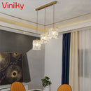Axyaa Nordic Crystal Pendant Chandelier for Dining Room & Bar