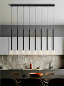 Axyaa Modern Black Column LED Chandelier for Stylish Home Lighting
