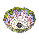 Axyaa 12" Handcrafted Purple Calla Lily Stained Glass Lampshade