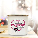 AXYAA Best Mom French Print Enamel Coffee Mug - Home Drinkware Gift