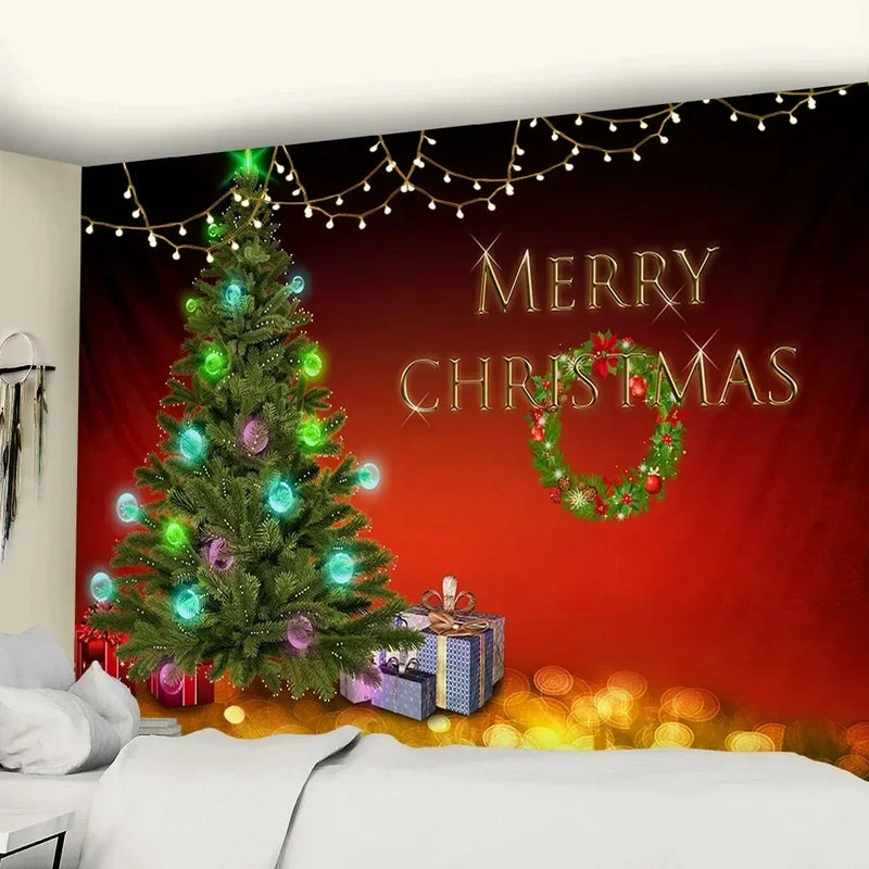 Merry Christmas Tree Wall Tapestry for Home Decor Axyaa Brand