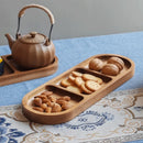Axyaa Acacia Wood Three-Grid Side Dish Sauce Plate and Seasoning Dish