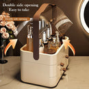 Axyaa Clear Makeup Organizer with Two Tier Storage and Brush Box