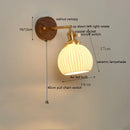 Axyaa Nordic Walnut LED Wall Sconce Bedroom Living Room Modern Wandlamp