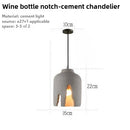 Axyaa Nordic Adjustable Height Iron Cement Chandeliers Pendant Lights for Home Office