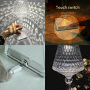 Axyaa Acrylic Crystal LED Table Light: Transparent Prism Night Lights for Bedroom Decor