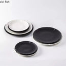 Axyaa Matte Striped Ceramic Plate Set for Molecular Cuisine Tableware