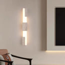 Axyaa Art Deco LED Wall Lamp Natural Stone White Acrylic Remote Control Dimmable