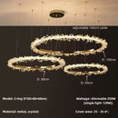 Axyaa Crystal Dimmable Pendant Light: Modern Lustre Circle Hanging Lamp, Gold Finish.