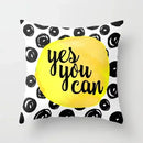 Geometric Black Yellow Cushion Covers - Axyaa Modern 18" Throw Pillow Case