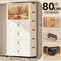 Axyaa 6 Tier Storage Wardrobe with Wheels - Large Capacity for Living Room/Bedroom