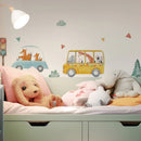 Axyaa Cartoon Animal Car Wall Stickers for Kids Room, Removable Nursery Decor