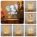 Children's Animal Night Light Custom Name Lamp by Axyaa: Personalized Acrylic Baby Room Decor