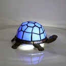 Stained Glass Turtle Night Light - Colorful Glass Lamp, Art Deco Style by Axyaa