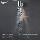 Axyaa Crystal Bedside Wall Sconce - Luxe Stainless Steel Finish & G10 Crystal Chain