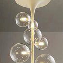 Axyaa Nordic LED Bubble Chandelier: Clear Glass Ball Pendant for Dining Room