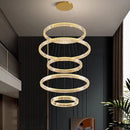 Axyaa Crystal Chandelier Stair Pendant Lamp Living Room Pendant Lights Home Decor Lighting