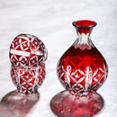 Axyaa Edo Kiriko Sake Set: Carved Glass Cup and Decanter, Luxury Sakeware