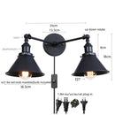 Axyaa Loft Iron LED Wall Lamp - Black Vintage Industrial Up Down Light