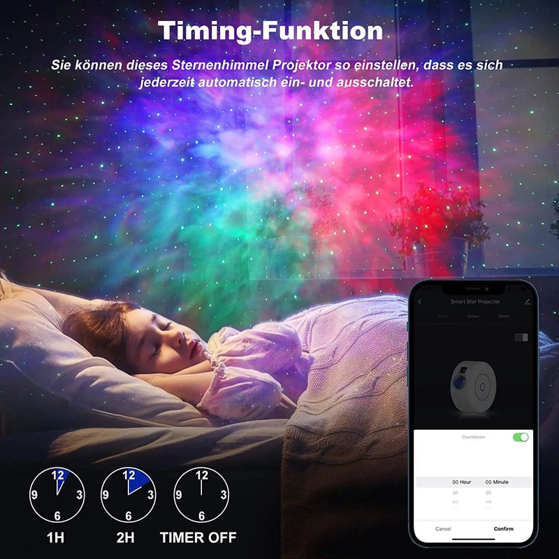 Axyaa Galaxy Star Projector Night Light - Smart WiFi Controlled LED for Kids