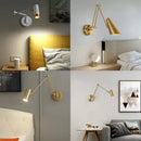 Axyaa Adjustable Telescopic LED Wall Lamp Swing Arm Sconce Bedside Light