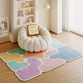 Axyaa Rainbow Square Luxury High End Soft Fluffy Carpet Rug