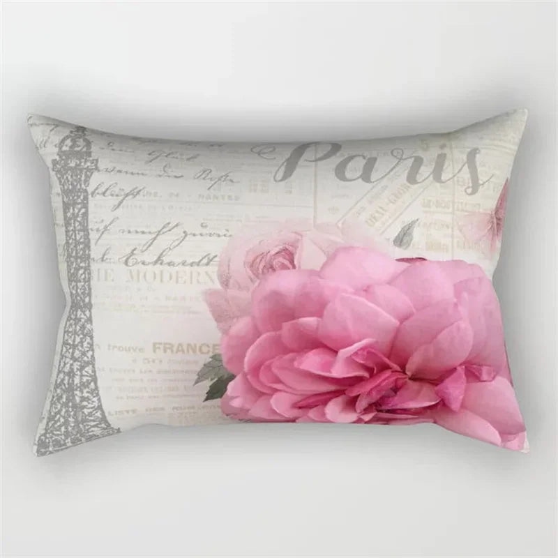 Pink Flower Polyester Pillowcase - Romantic Girl Room Aesthetic Decor