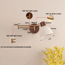 Axyaa Walnut Wood LED Wall Sconce with Pull Chain Switch, Nordic Art Stair Light
