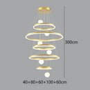 Axyaa Modern Staircase Chandeliers LED Pendant Light Lamps for Living Room