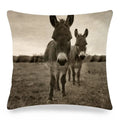 Axyaa Donkey Print Cushion Cover 45x45cm Cute Animals Linen Pillowcase for Home Decor