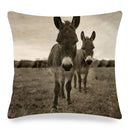 Axyaa Donkey Print Cushion Cover 45x45cm Cute Animals Linen Pillowcase for Home Decor