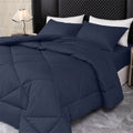 Axyaa Comforter Set, Beige Blanket, Grey Quilt 229*229cm Twin King