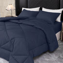 Axyaa Comforter Set, Beige Blanket, Grey Quilt 229*229cm Twin King