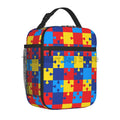 Axyaa Colorful Puzzle Piece Lunch Bag - Water-resistant Thermal Bento Tote